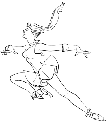 Ice Skating Ballerina Coloring Page